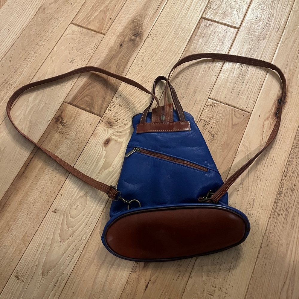 Blue Leather Backpack - image 7
